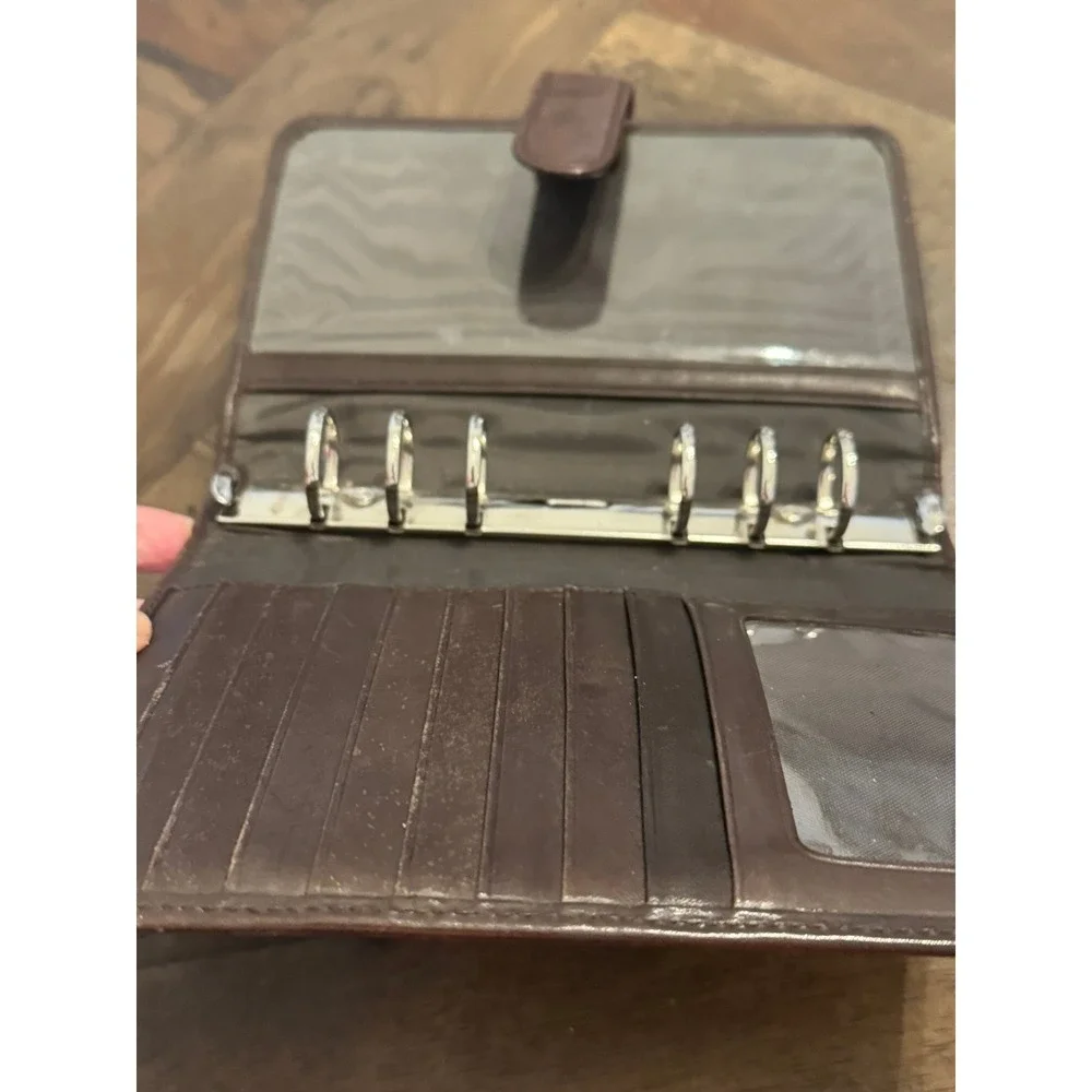 Wilson's Leather Vintage Brown Leather 6-Ring Personal Organizer Planner Binder